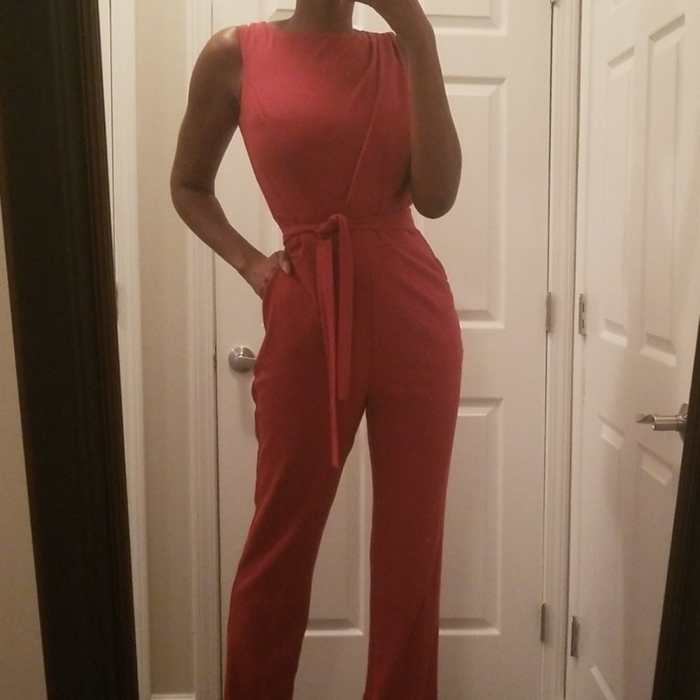 LONG TALL PLEAT DETAIL FORMAL JUMPSUIT